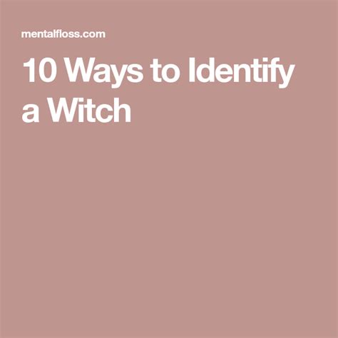 Identifying features of a witch